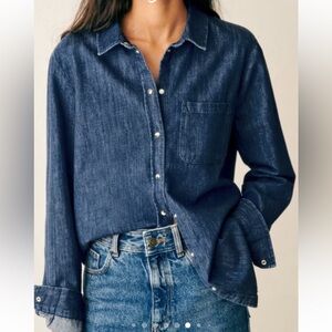 Sezane Denim Tomboy Shirt | Size 36/4